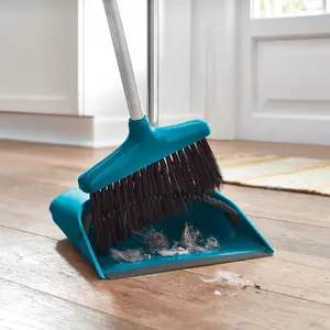 Long Handle Broom and Dustpan Set Upright No Bending Cleaning Tool