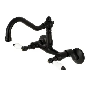 Vintage 6 Inch Adjustable Center Wall Mount Kitchen Faucet