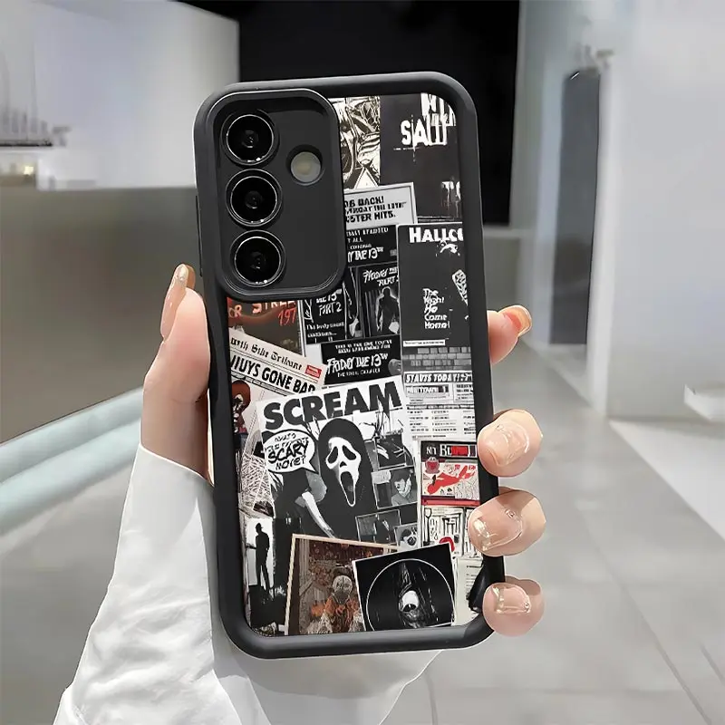 Horror movie Soft&Flexible TPU Silicone Phone Case For Galaxy S26 Ultra S25 Edge S24 FE S23 S22 S21 Plus A13 A14 A15 A16 A17 A33 A34 A35 A36 A52 A53 A54 NOTE20 Durable|Shockproof|Full Camera Protection|Anti-Fingerprint summerwins, Smartphone, Cellphone, C