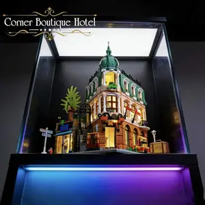 1368 Piece Corner Premium Hotel Building Block Set, Vintage Living Room Home Decor, Aesthetic Miniature Architecture Model, Construction Building Blocks