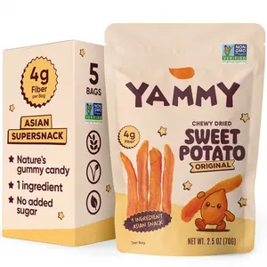 Original Dried Sweet Potato Sticks – Soft & Chewy Asian Snack (Pack of 5)