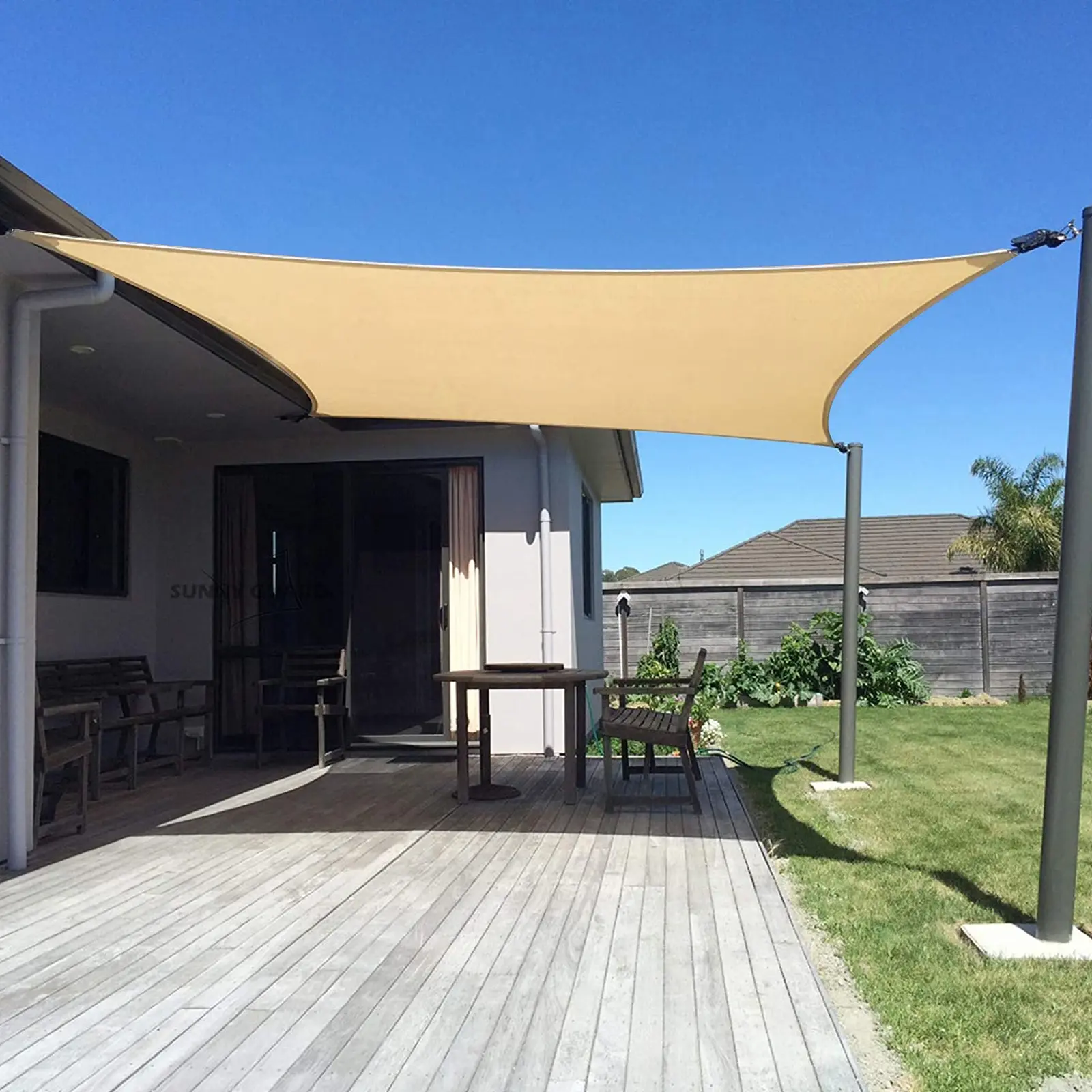 Rectangle Adjustable Shade Sail - UV Block Large Sunshade Canopy, Folding Mesh Outdoor Shelter for Patio, Camping, Summer Outdoor Spaces Gift