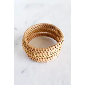 Thien Natural Handwoven Rattan Bangle Bracelet (3pcs)
