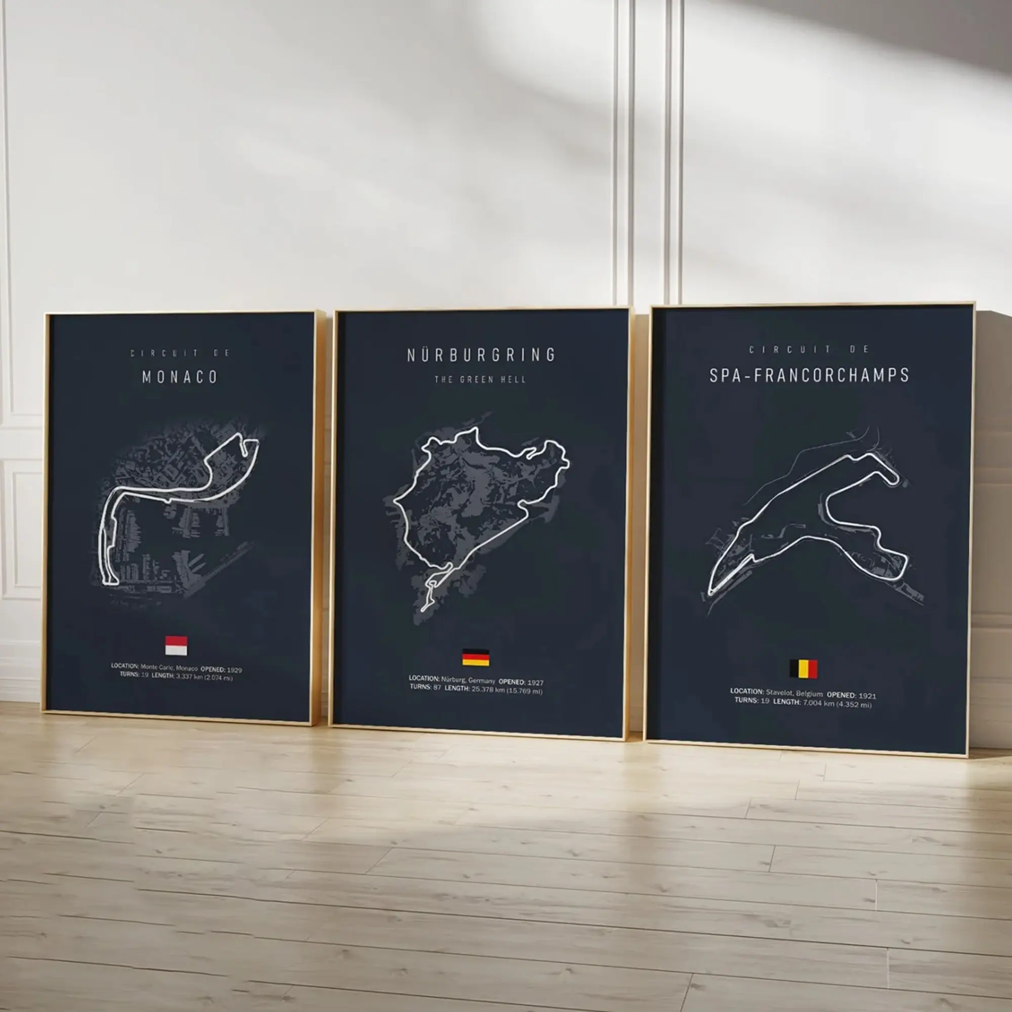 2025 Custom Tracks  -Friendly   Print Poster - Minimalist Retro Home  ation Wall Art, Ideal Gift for Racing Fans, Featuring Monaco Spa, Nürburgring, Monza Grand Prix Themed Artistic