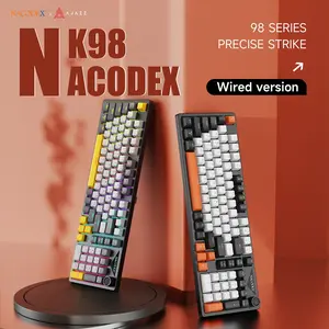 Ajazz Nk98 Wired Mechanical Keyboard, Compact Layout 98%, Hot Swap Support, RGB Backlight, Gaming Keyboard for Windows/MAC