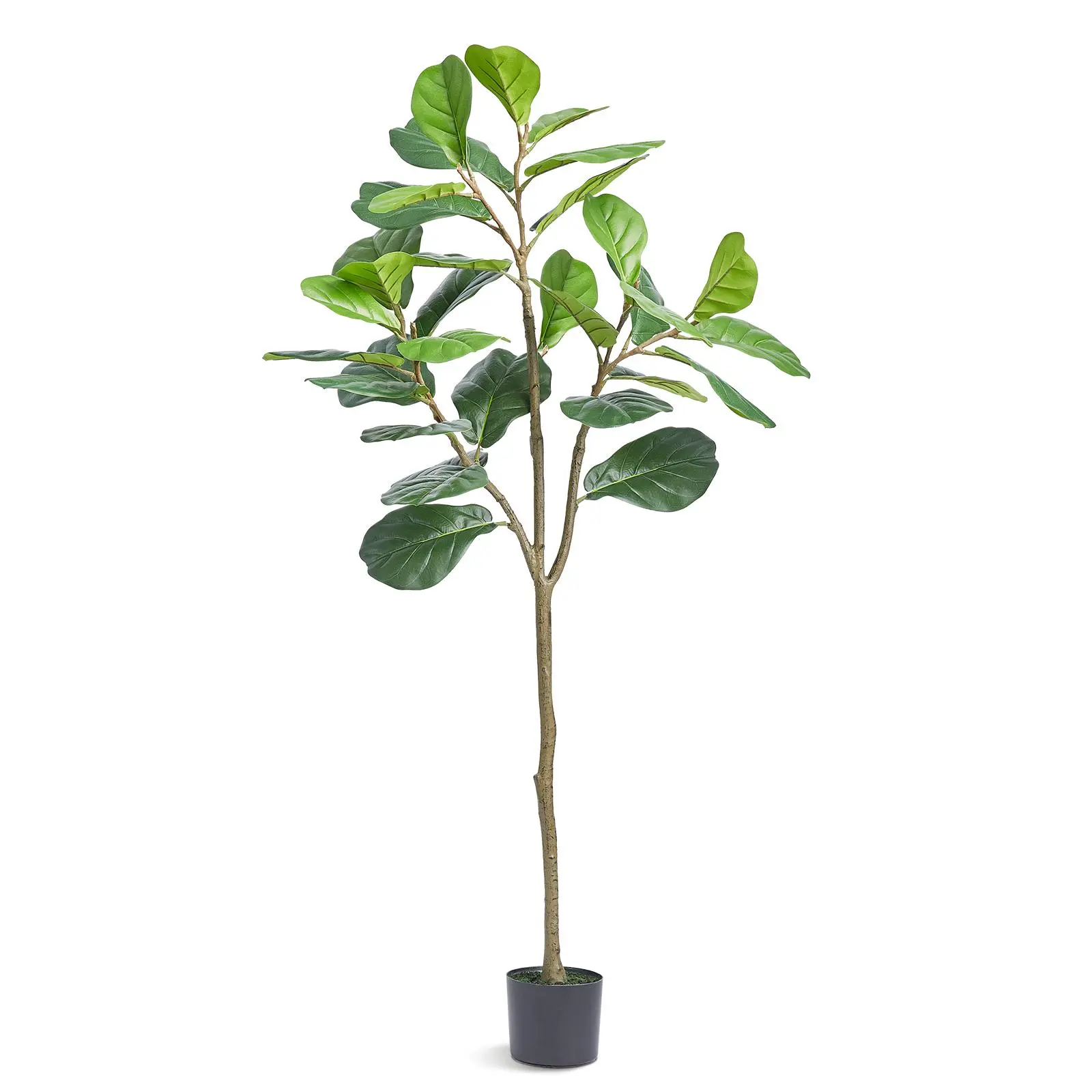 VEVOR 5 FT Artificial Fiddle Leaf Fig Floor Tree - Secure PE Material, Anti-Tip Base, Low-Maintenance Artificial Faux Greenery, Indoor/Outdoor House Decor for Living Room, Living Room Decor