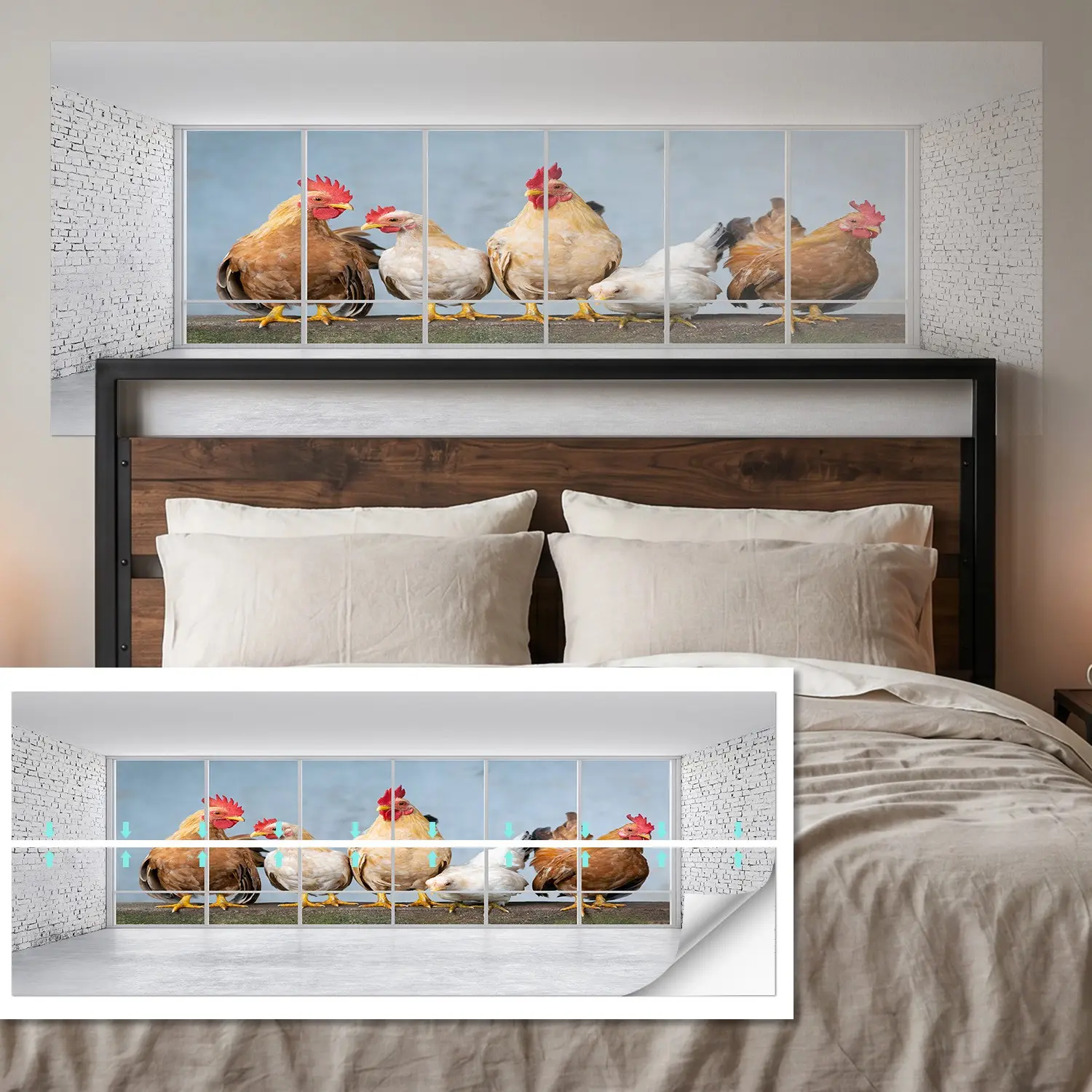 90x180cm Peel and Stick Headboard Wall Sticker, Waterproof HD Print, Bedroom Decor for Apartment and Dorm, Easy to Apply and Remove