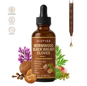 Wormwood Black Walnut Clove Drops – 18 in 1 Herbal Liquid Formula with Black Walnut, Garlic, Cloves & Wormwood | Metabolism & Energy Support | 2 fl oz