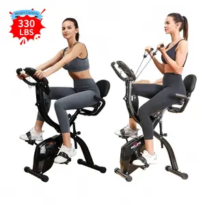 Exercise Bike for Home, Stationary Bike with Enhanced Electronic LED, FathersDayGift Indoor Cycling Bike Cycle Bike with Comfortable Seat Cardio Trainer Foldable Workout Equipment