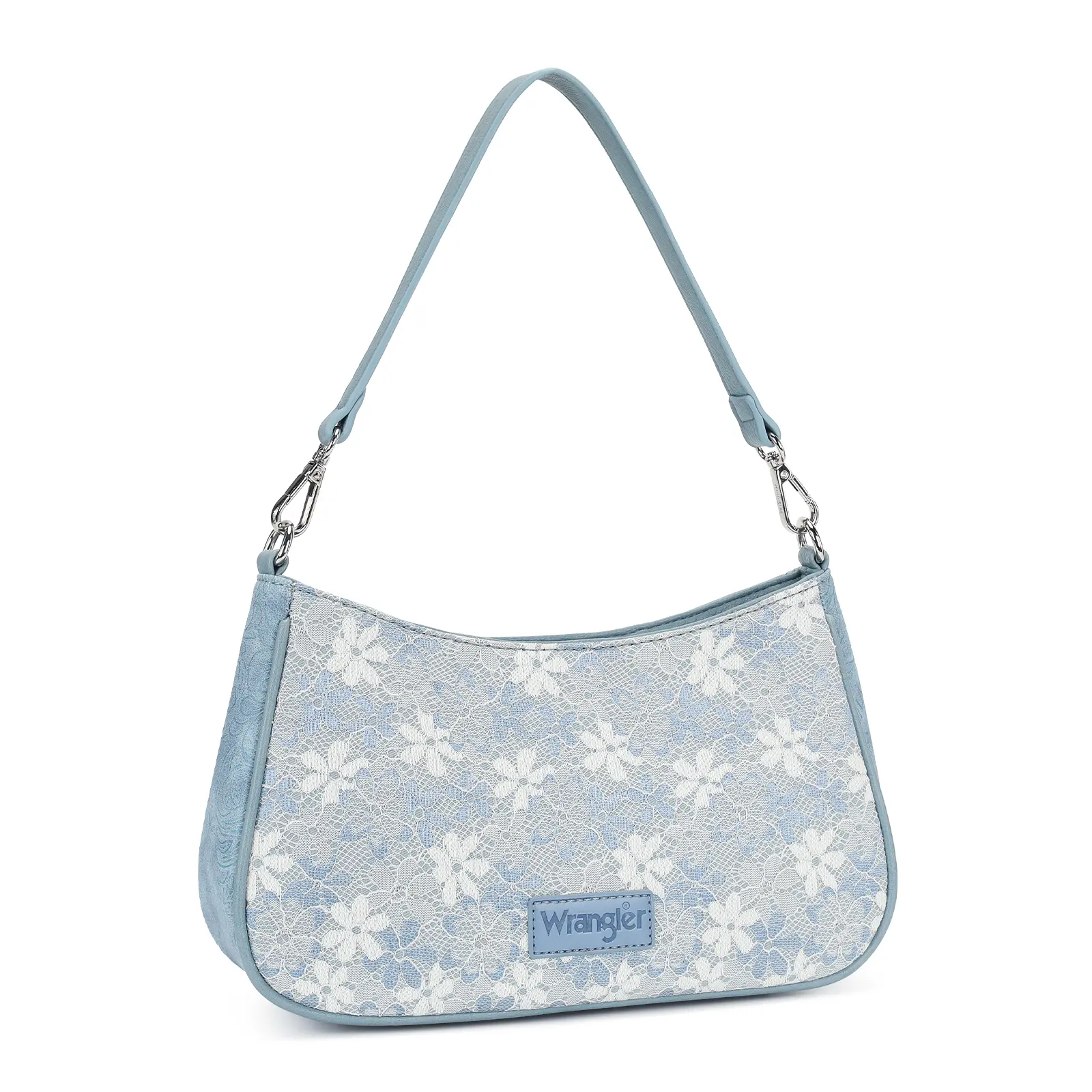 Wrangler Lace Floral Tooled Hobo Bag for Women Shoulder Crossbody Purse with 2 Detachable Straps