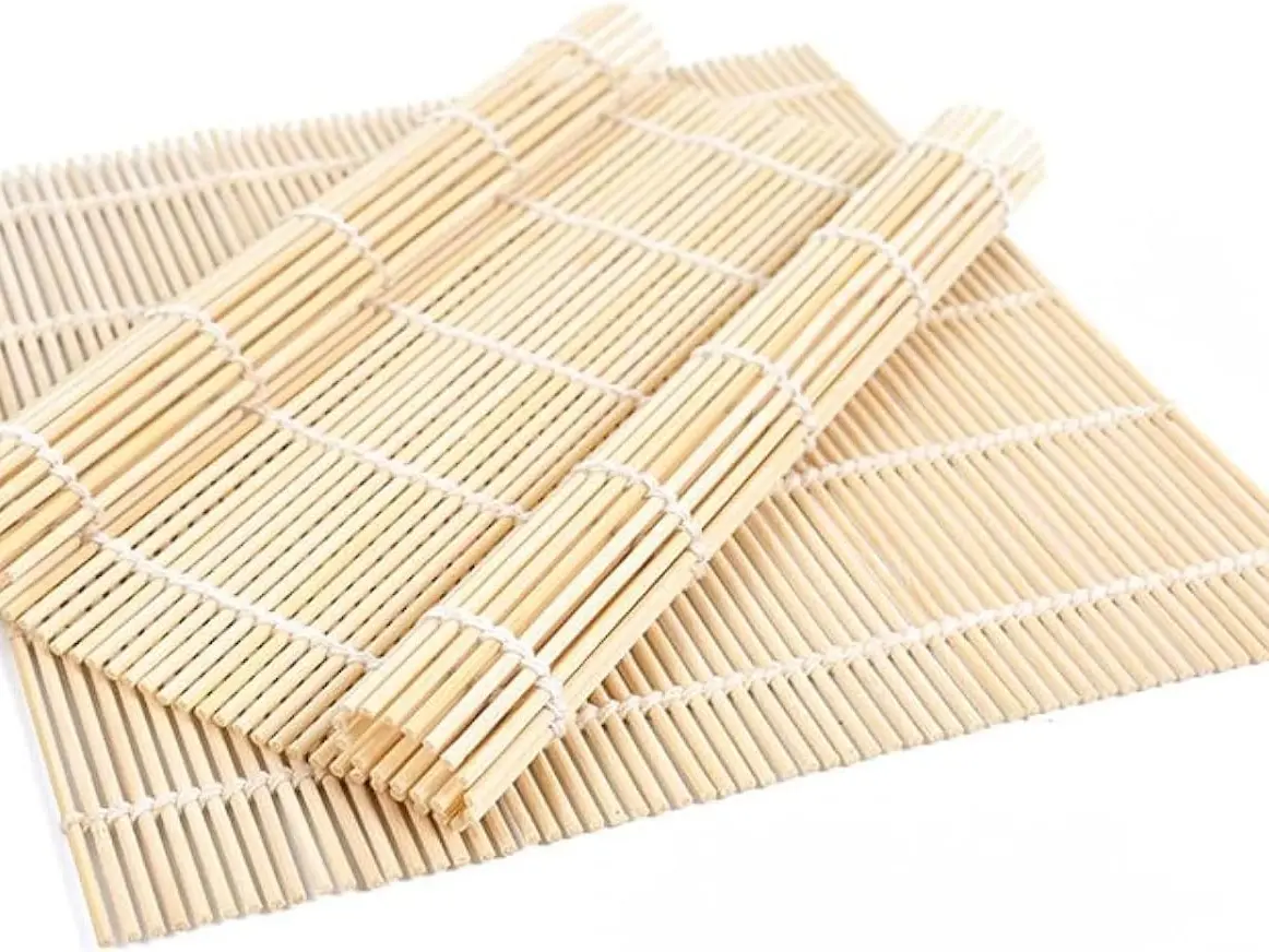 2-Pack Smooth Bamboo Sushi Rolling Mat - 9.5"x9.6" Kitchen Utensils Sushi Making Kit