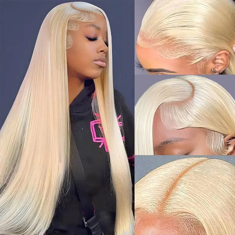 Cute Bein 40 Inch 613 Blonde 13x6 HD Lace Frontal Wig 180% Pre Plucked Corlored Lace Front Human Hair Wigs For Women Can Be Dyed & Restyle