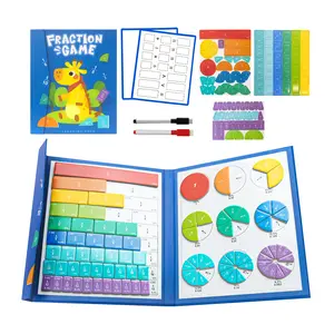Leven Magnetic Fraction Book for Kids – 105-Piece Visual Math Manipulatives, Montessori Magnetic Fraction Tiles – Interactive Educational Tool for Home and Classroom Use, Ages 4+,8.66" x 7.09"