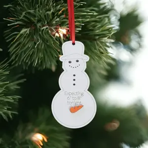 Snowman Expecting 6" to 8" tonight Christmas Ornament