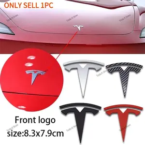 Abs Material Front & Rear Car Badge Set for Tesla Model 3/y, Customizable Replacement Tail Emblem, Personalized Auto Accessories, Car Decals, Stylish Car Merch