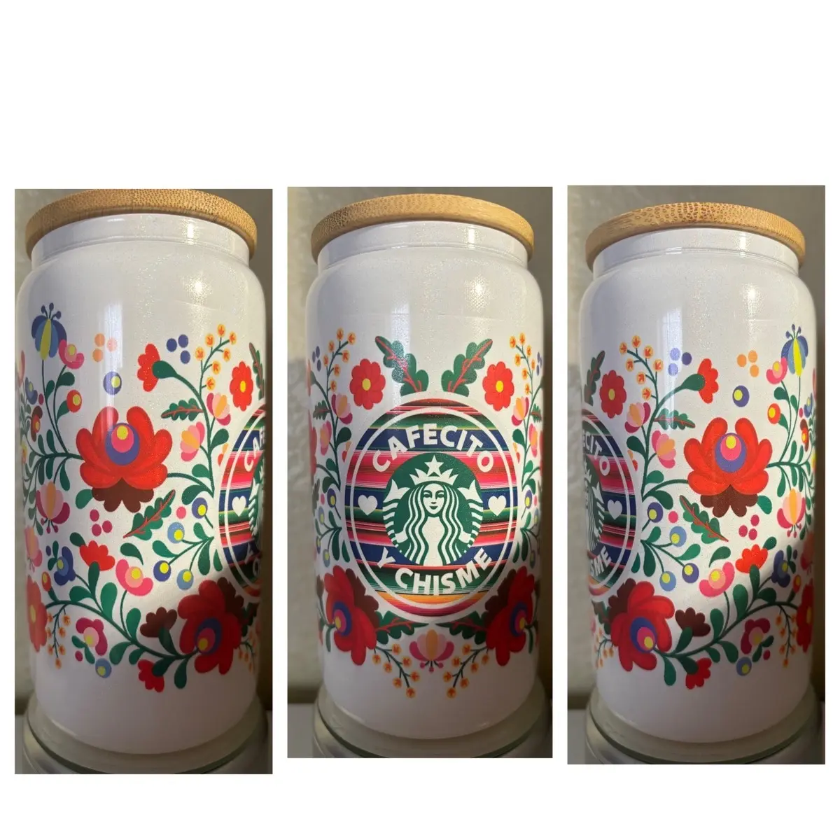 Cafecito and Chisme Glass Cup