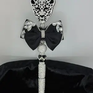 DIY Fancy Tiger with Black Bow Beaded Rhinestone Pen