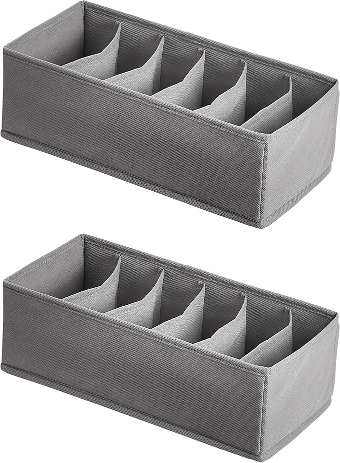 Underwear Drawer Organizer Dividers, Closet & Dresser Storage Organizer for Socks, Bras & Underwear, Foldable Drawer Storage Boxes, 2 Pack