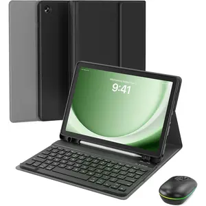 for  Galaxy Tab A9+ 2023/A11+ 2025 11-inch Case with Keyboard,Backlit  and Detachable  Keyboard, Multi-Angle Slim Folio Cover with S Pen Holder for A9/A11 Plus, Black