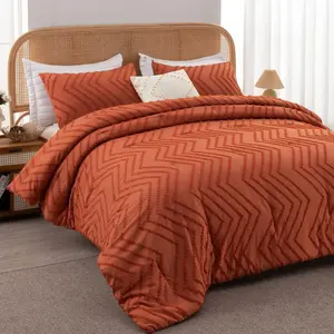 Litanika 3-Piece Comforter Set - Lightweight & Fluffy Down Alternative Bedding | Chevron Tufted Design | All-Season Comfort (Multiple Colors/Sizes)