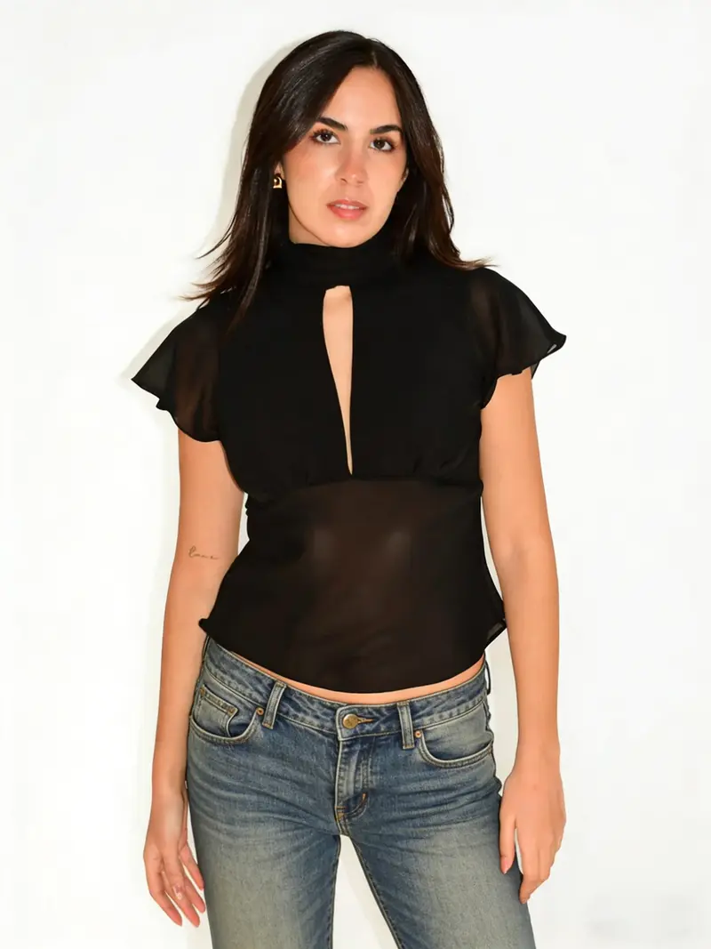 sheer tie top - TikTok Shop sheer tie top - TikTok Shop