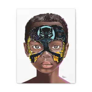 Black Panther Boy Matte Canvas, Stretched, 1.25"