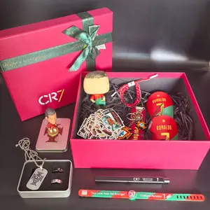 Ronaldo Christmas CR7 Gift Bundle Box with Keychain, Necklace, Bracelet & Stickers - Festive CR7 Collection