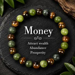 ARPURRAINA Tiger Eye Stone Money Attraction Bracelet Attracts Wealth, Stretchable- Unisex Jewelry Gift glass  beads pulsera  amatista unity  bracelet protection bracelet encouragement gift fashion artificial Colorblock Beaded Crystal Bracelet summerwins,s