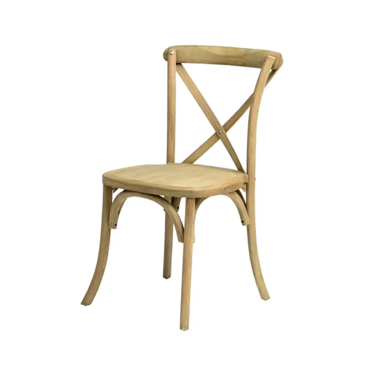 212 MAIN American Classic W-700-X02-TR Stackable Rustic Sonoma Solid Wood Cross Back Dining Chair - Tinted Raw, with Rustic Charm