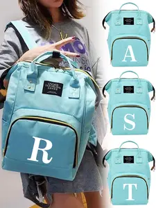 Letter Pattern Waterproof Backpack, Large Multifunction Travel Backpack, Trendy Bag for Women & Men, Travel Backpack for Gift, Casual Travel Backpack