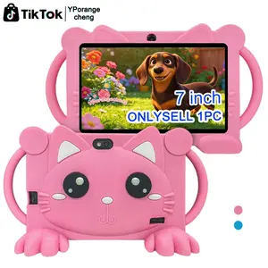 Cute New Summer 7-Inch Smart Tablet for Kids & Students, 5G Cellular + High-Speed WiFi, Dual Use for Study & Office, HD Full Screen, Front & Rear Dual Cameras, Full-Body Shockproof Case, Early Learning + Entertainment, Online Class Ready, Gift for Easter