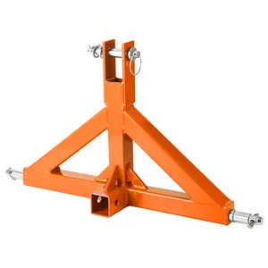 Heavy Duty 3-Point Hitch Receiver Adapter for Category 1 Tractors, 2" Quick Attach Design with 10,000Lb Towing Capacity, Orange Finish, Compatible with BX, Kubota, NorTrac, Kioti & Other Compact Tractors, Pins, Steel