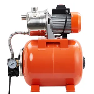 3/4 high-pressure shallow well pump with pressure tank, 115V, sprinkler system irrigation pump, stainless steel water pump, automatic water pressure booster pump for family farm garden