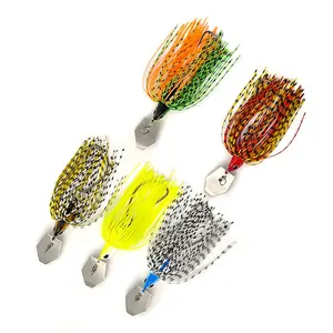 5pcs Bladed Jig Fishing Lures,0.495OZ Swim Jigs for Bass Fishing,Chatterbait Jig for Bass.Multi-Color Kits, Irresistible Vibrating Action, Sticky-Sharp Heavy-Wire Needle Point Hooks,