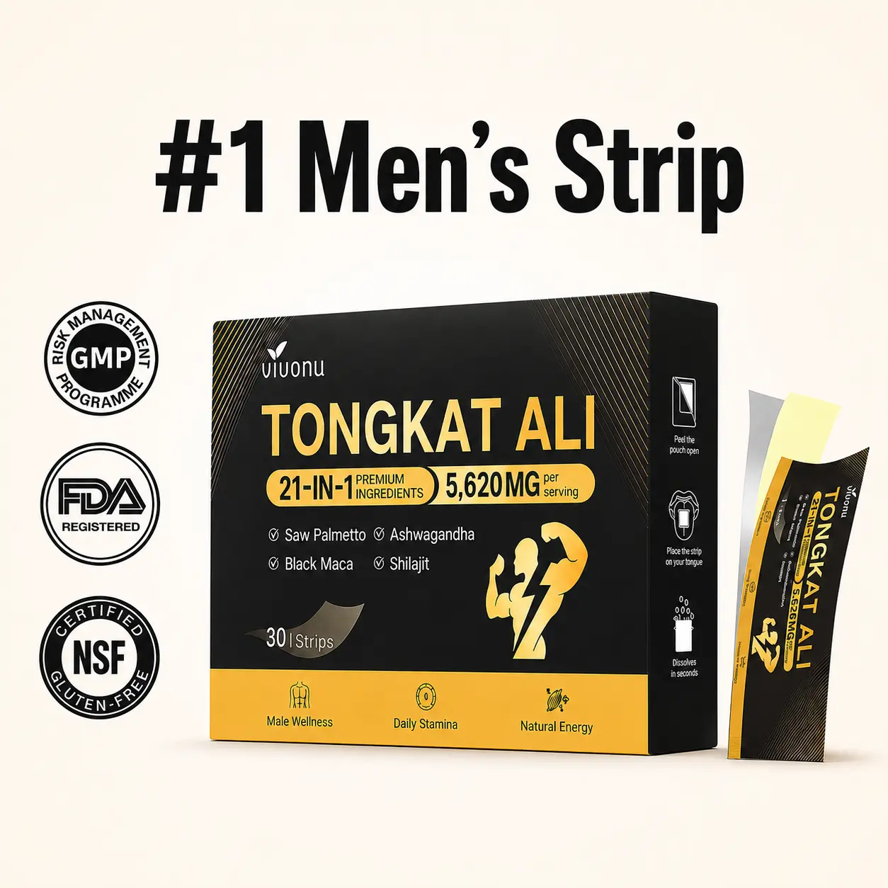 MEN'S MAX Dietary Supplement for Men Energy Stamina Endurance Vitality Performance Support with Ashwagandha