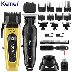 Kemei professional seamless hairdresser and T-shaped cutter trimmer, for men-cordless trimmer/trimmer, suitable for hairdresser's Fade, line finishing and beard design | Low noise, km90-4, km2293.