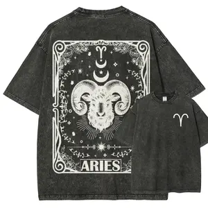 Zodiac Tarot Unisex Washed T-shirt