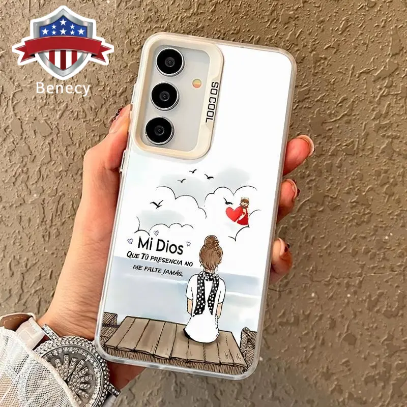 Phone Case Compatible with Galaxy S23 Ultra S24 Plus S25 S22+ Heavenly Hope Patterned Full Body Protection Anti-Scratch PC Smartphone Cover Cellphone Protective Casing