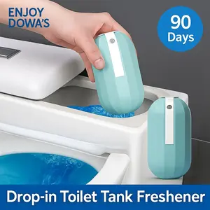 90-Day Long-Lasting Blue Fresh-Scent Automatic Toilet Cleaning Gel, No-Wipe Deodorizer for Effective Odor Removal, Easy-To-Use Bathroom Essential, Deodorizing Bathroom Cleaner, Toilet Bowl Cleaner