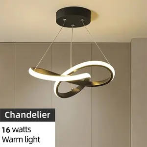 LED Pendant Light, Cloverleaf Design, Black/Gold/White, 24 cm, Warm White, Hardwired, Ideal for Hallways, Entryways, Home Offices, and Bedrooms, Indoor Lighting Pendant Light