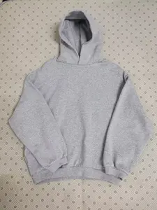 24 New Style Fleece Light Heather Gray Colorway Oversized Pullover Hoodie Heavyweight Unisex Cozy Streetwear Cropped Fit Sweatshirts