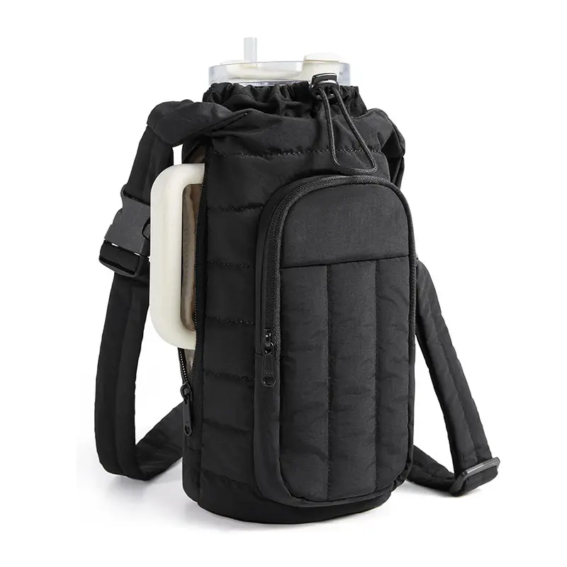 Women's Outdoor Insulated Water Bottle Bag, Crossbody Hydration Pouch Shoulder Bag with Strap, Tumbler Accessories with Phone Pocket & Wallet Compartment, Gym & Travel Fitness Accessory, Insulated Bottle Holders, Hydration Pouch Shoulder Bags