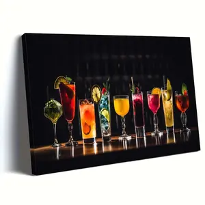 1 piece, wooden picture frame with oil painting, rows of red wine bottles, framed wall art print, home decoration, the perfect holiday gift for him or her