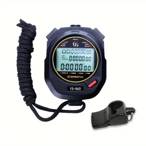 Precision Digital Stopwatch With Memory Data, Mute Mode, Shutdown Function, And Whistle For Sports And Fitness