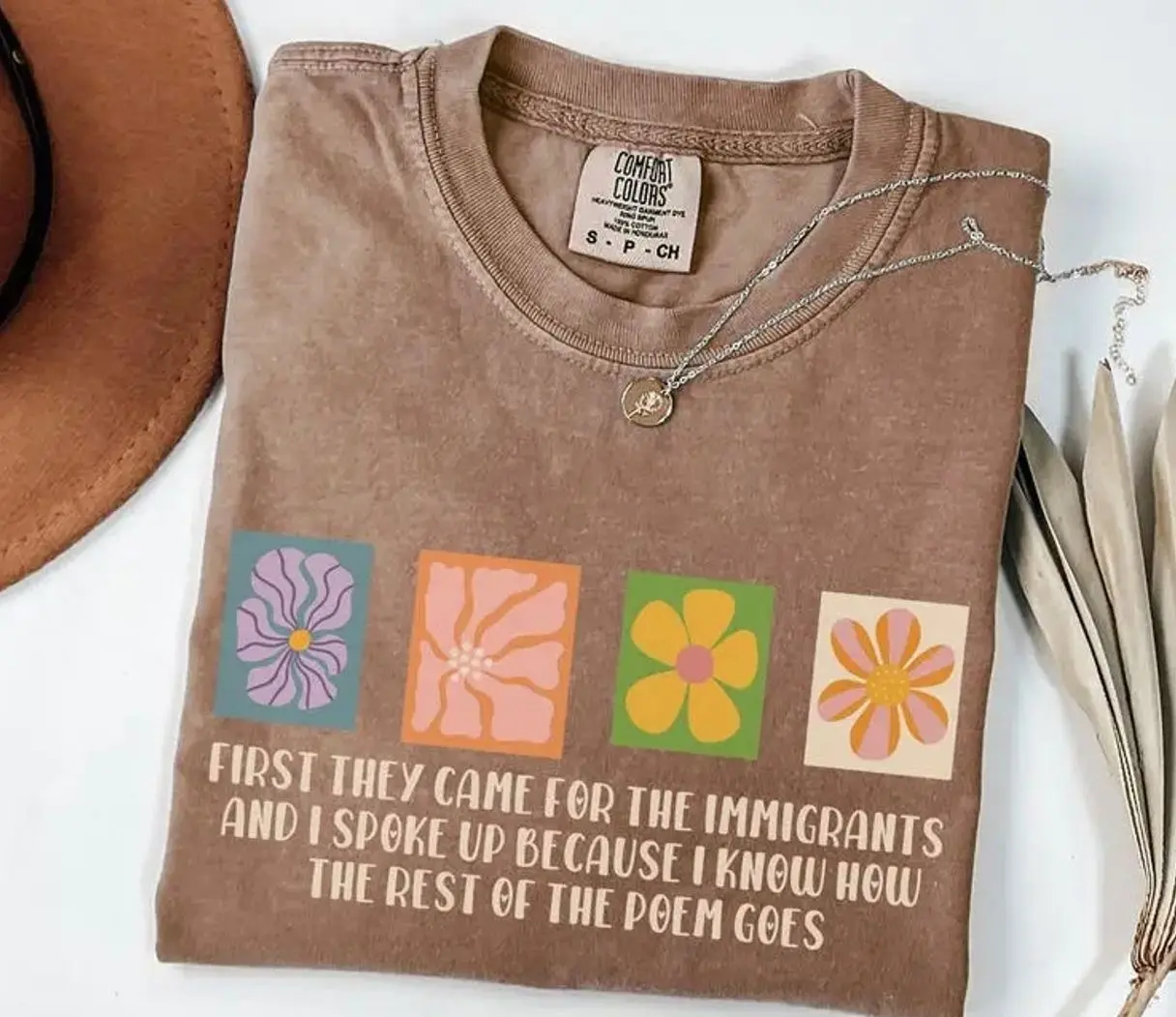 Comfort Colors Social Justice T-Shirt, Immigrant Rights Tee, First They Came Poem Shirt, Feminist Statement TShirt, Trending Halloween  Graphic Tee, Comfortable Menswear & Womenswear Top, Perfect Halloween Gift For Men And Women, July2