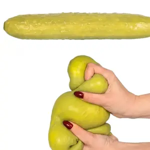 Realistic Pickle Stress Relief Toy for Adults Stretchy Slow Rebound Fidget Packer Sensory Squishy Flexible Rubber Anxiety Relief Hand Toy Funny Food-Shaped Unique Party Favor