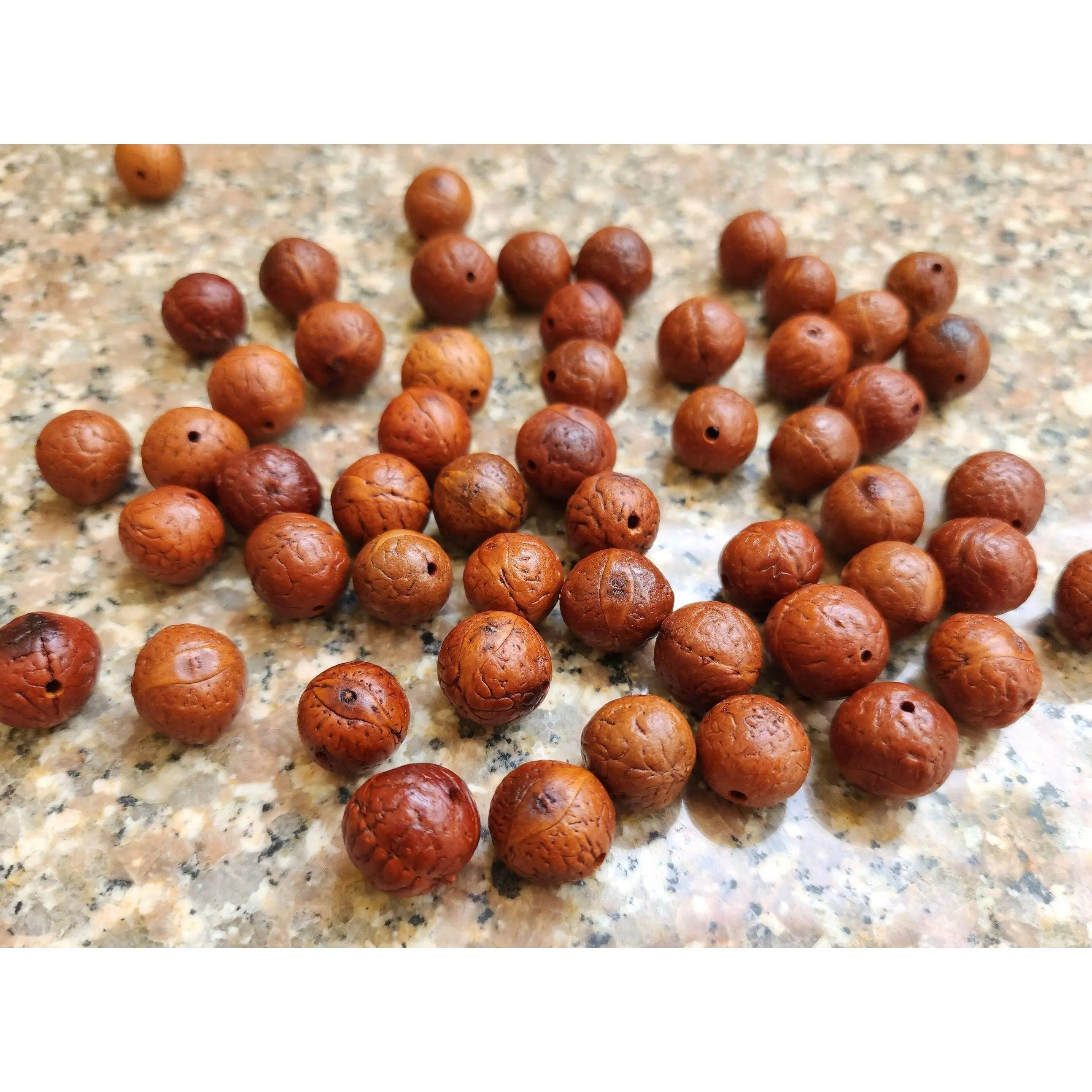 Tibetan Aged Dark Bodhi Seed Beads, Buddhist Bodhi Seed Loose Beads Pack Of 1 or 2 Pounds, 250+ Seeds Per Pound