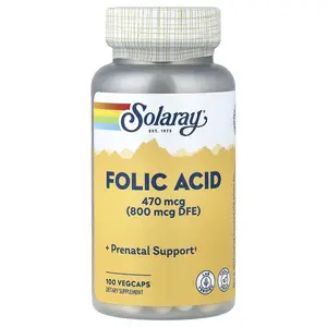 Solaray Folic Acid, 470 mcg (800 mcg DFE), 100 VegCaps