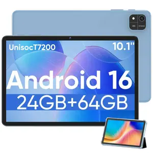 Android 16 Tablet Latest Tablets, 10.1 Inch Tablet 4GB RAM 64GB ROM, 6000mAh Battery 2 In 1 Tablet With Optional Keyboard, Case, Stylus, 4-Core Tablet PC, WiFi, 2MP+8MP Dual Camera, 1280 * 800 FHD IPS Screen