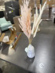 Threshold Set of 2 Wheat & Foxtail Luxe Pink Pampas Arrangement & Ceramic Vase